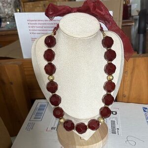 Elegant Red Beaded Necklace